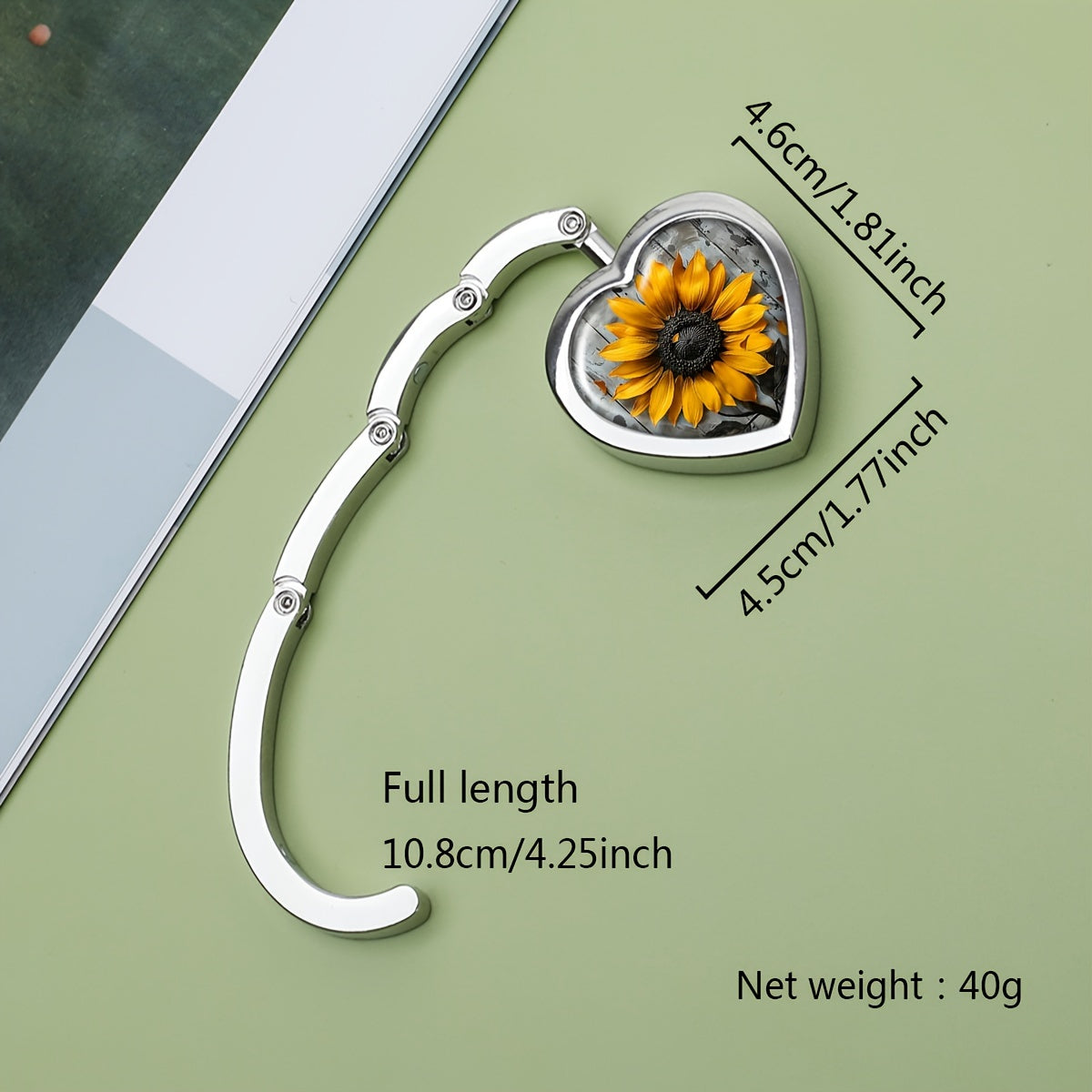 Chrysanthemum Pattern Foldable Purse Hook Metal Handbag Holder for Tables