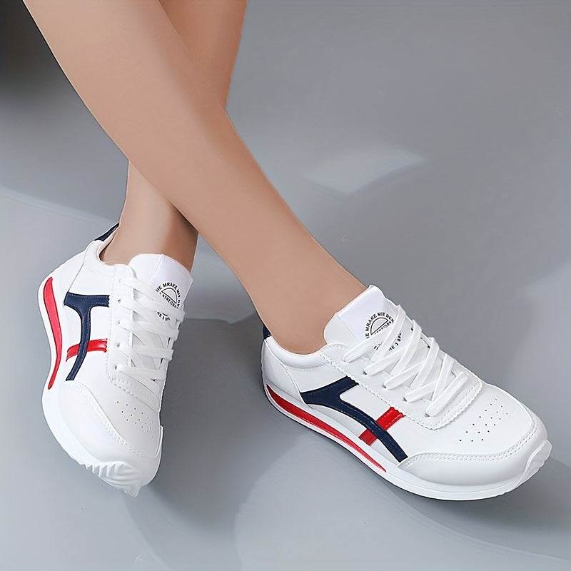 Women's Mesh Colorblock Sneakers, Lace Up, Wear-Resistant Non-slip Workout Shoes