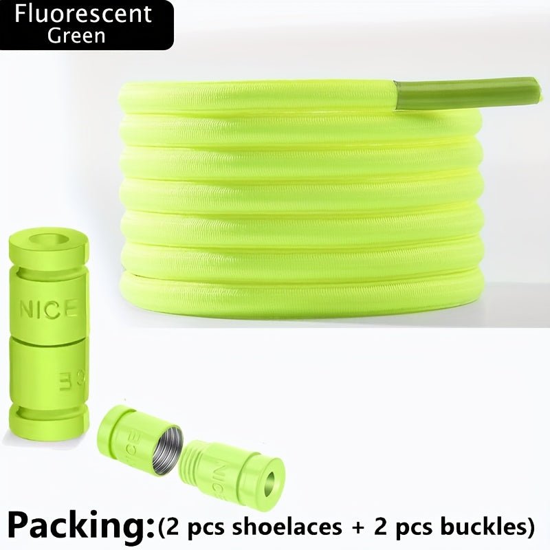 No-Tie Elastic Lace Shoes for Men and Women Quick-On Flat Shoe Laces