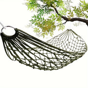 Portable Nylon Hammock Net with Hooks for Camping Beach Garden Outdoor Use