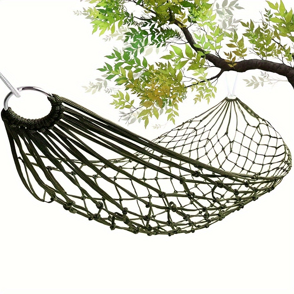 Portable Nylon Hammock Net with Hooks for Camping Beach Garden Outdoor Use