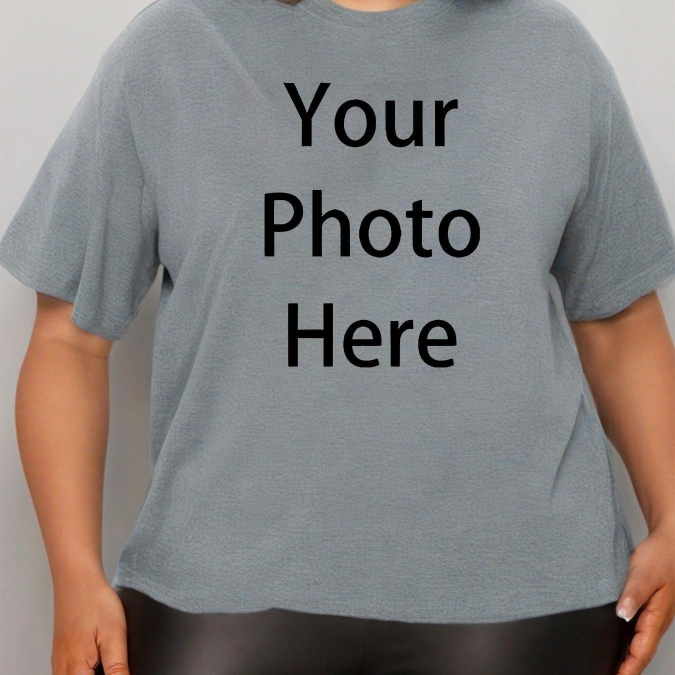 Plus Size Women's T-Shirt Short Sleeve Black White Personalized Casual Comfort