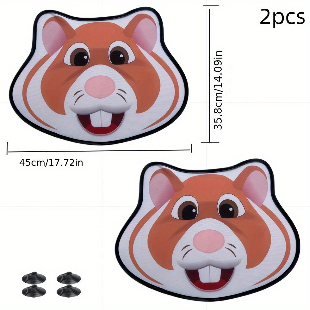 Car Sun Shades 2 Pcs Oval Sun Blocking Shades for Heat Glare Reduction