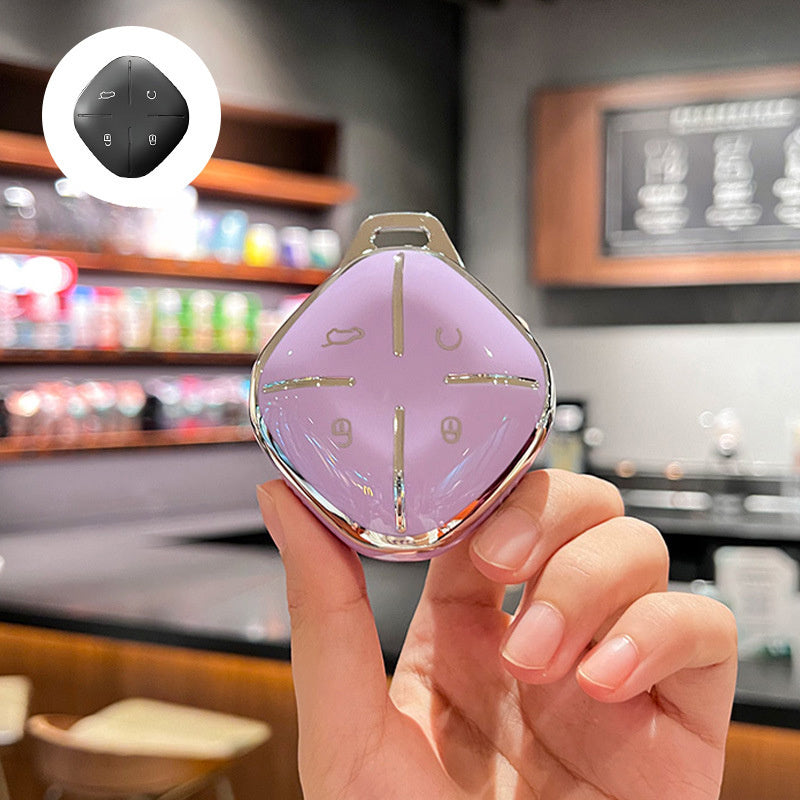 Car Remote Smart Key Fob Cover TPU Durable Shell with Keychain for Car Protection