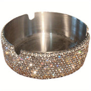 Unisex Stainless Steel Ashtray with Red and Blue Rims for Home Bar Office