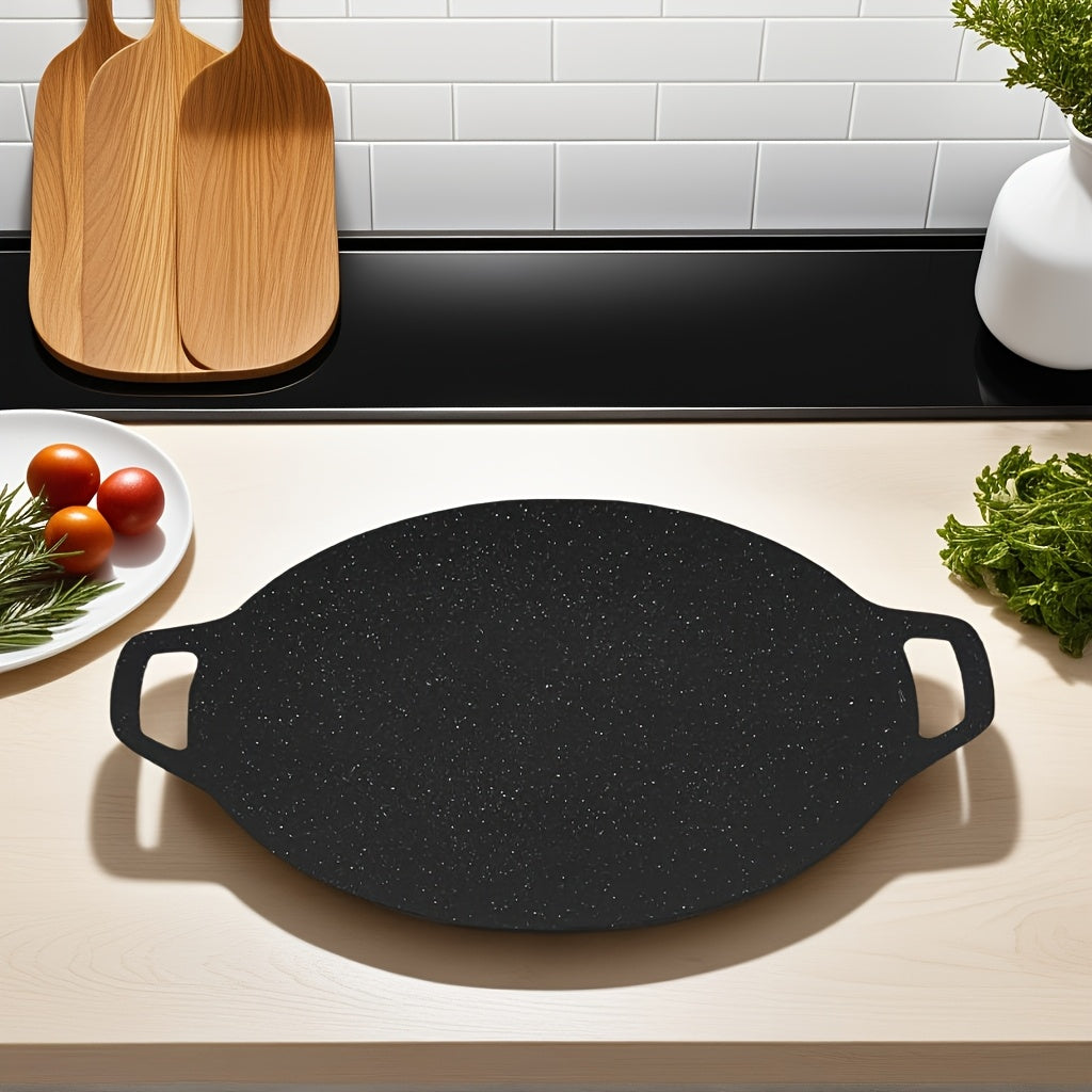 Cast Iron Grill Pan for Outdoor Camping and BBQ Non-Stick Stovetop Gas Grill