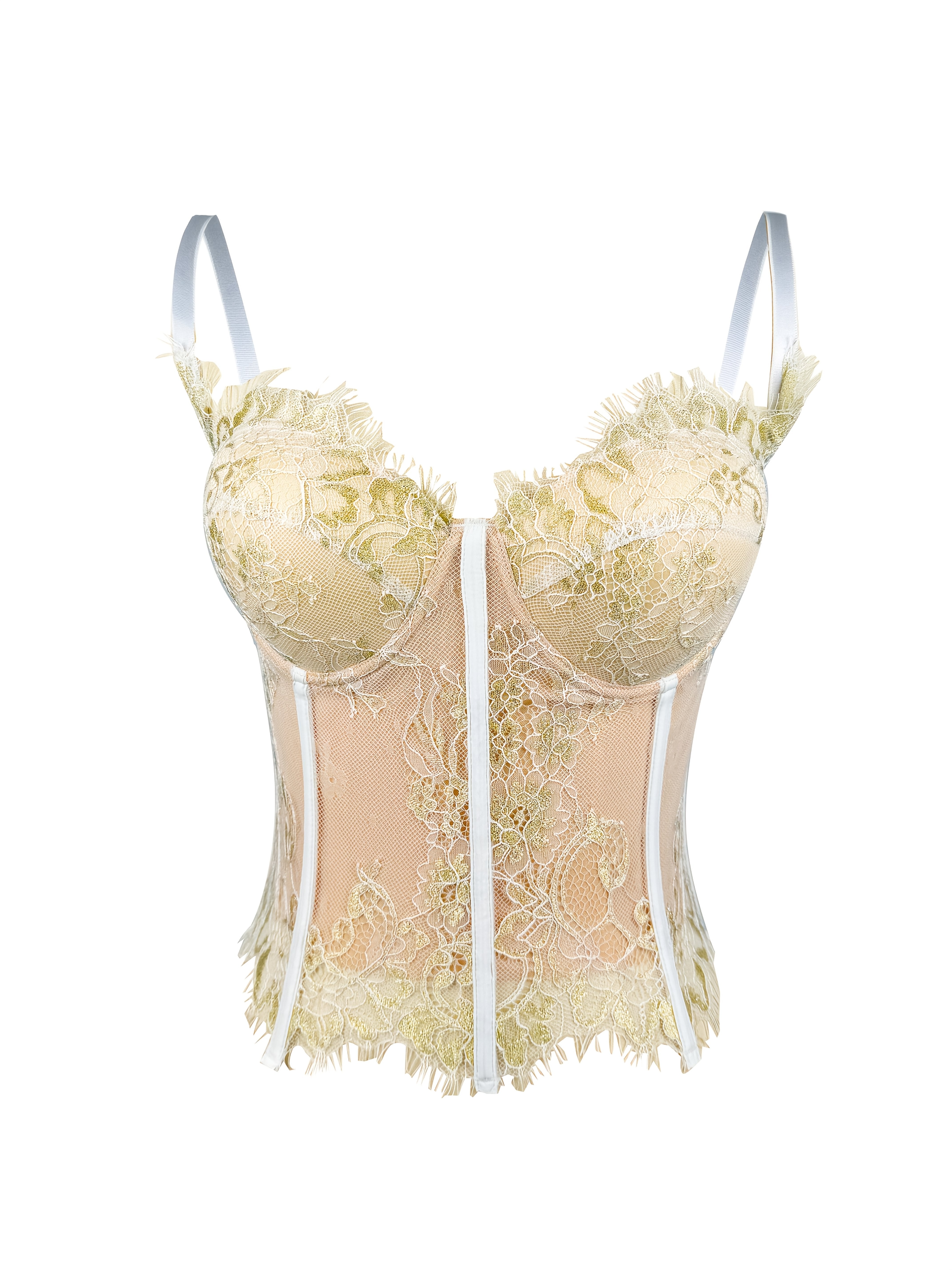 Women's Lace Camisole Vest Polyester Elastane Knit Sleeveless Corset Solid Color