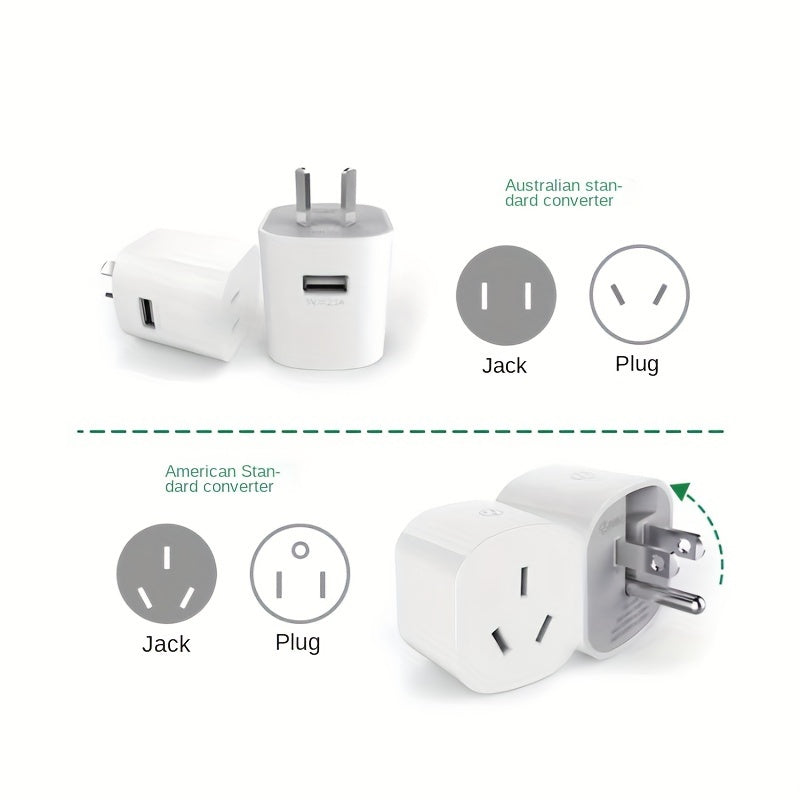 Adaptador de corriente universal para viajes con enchufes US UK EU AU 85V-265V sin batería