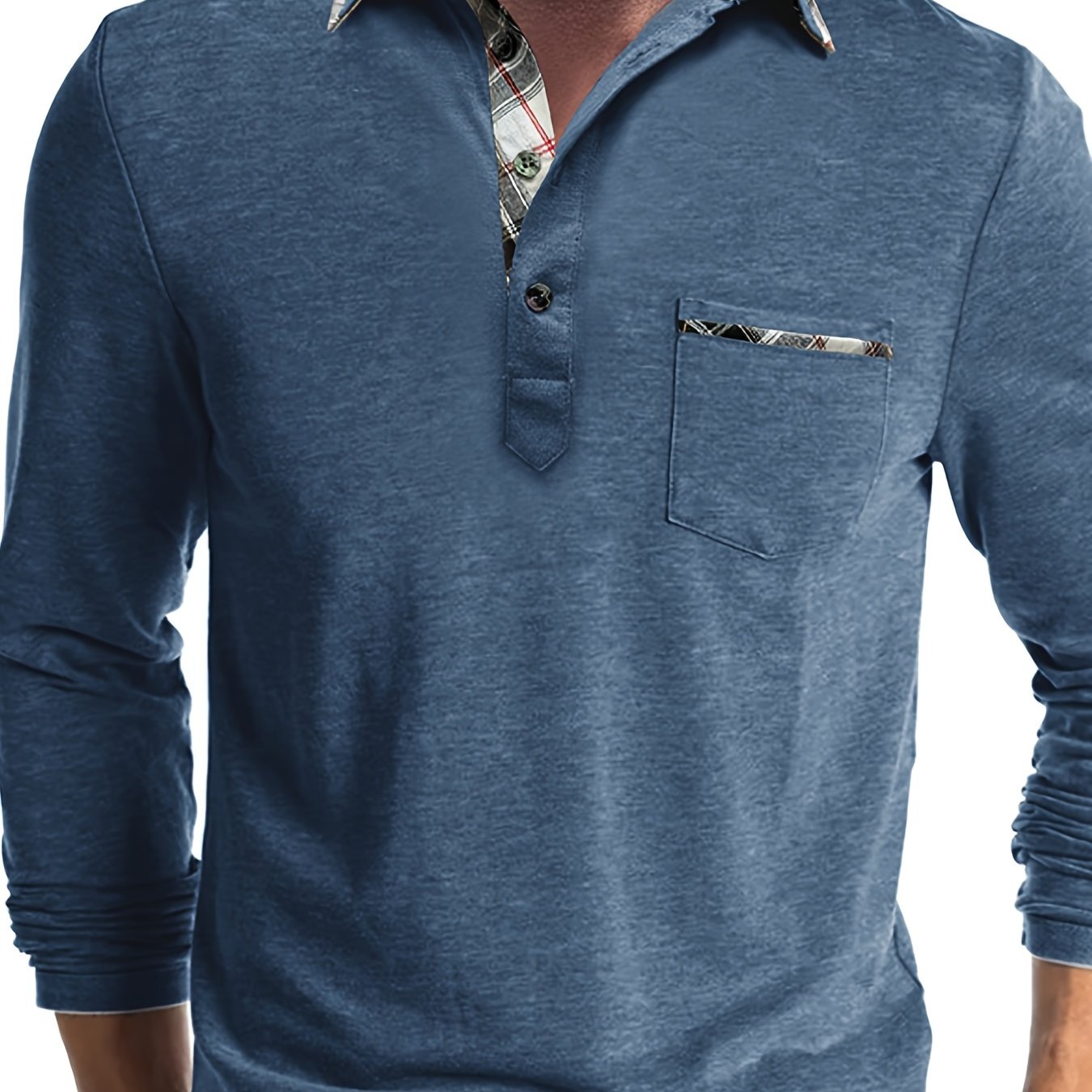 Men's Plus Size Long Sleeve Shirt with Chest Pocket in Beige Light Brown Plaid Casual Knit Fabric for Spring Fall