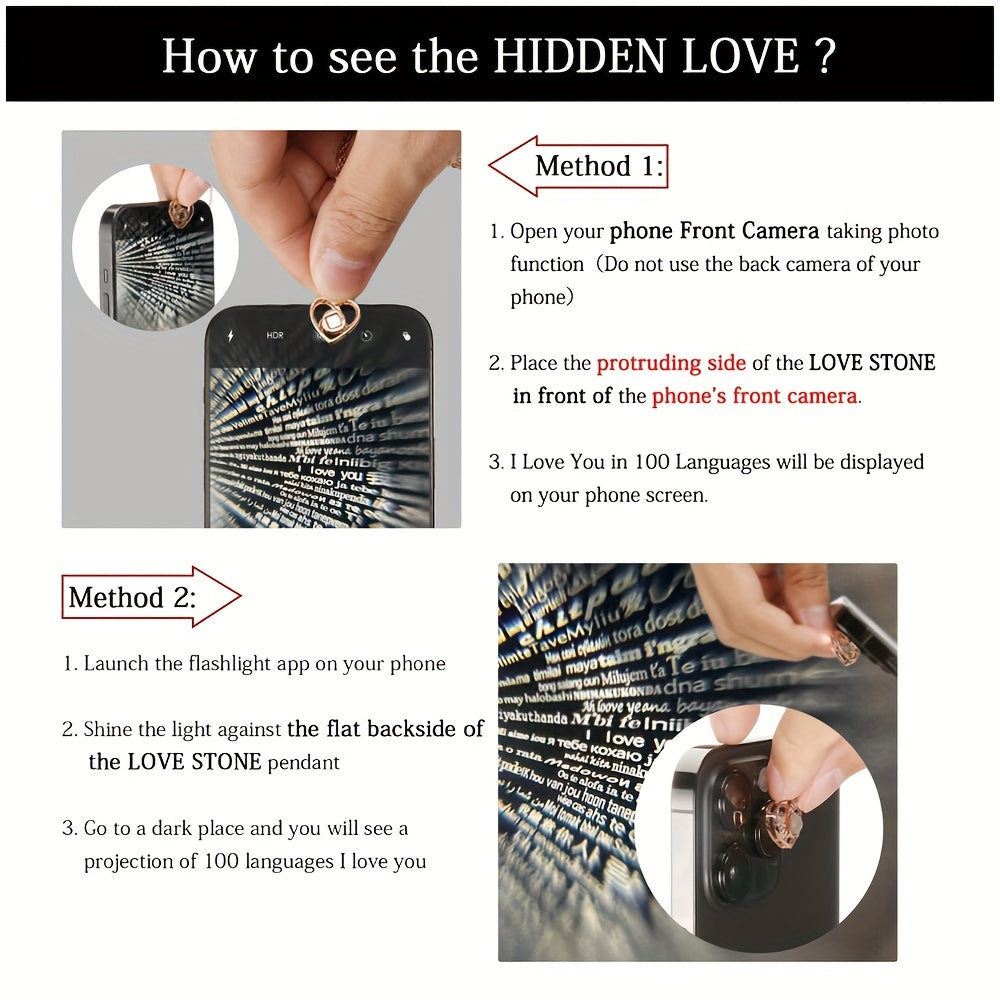 Personalized I Love You Necklace with Rose Gift Box for Mom Wife Girlfriend