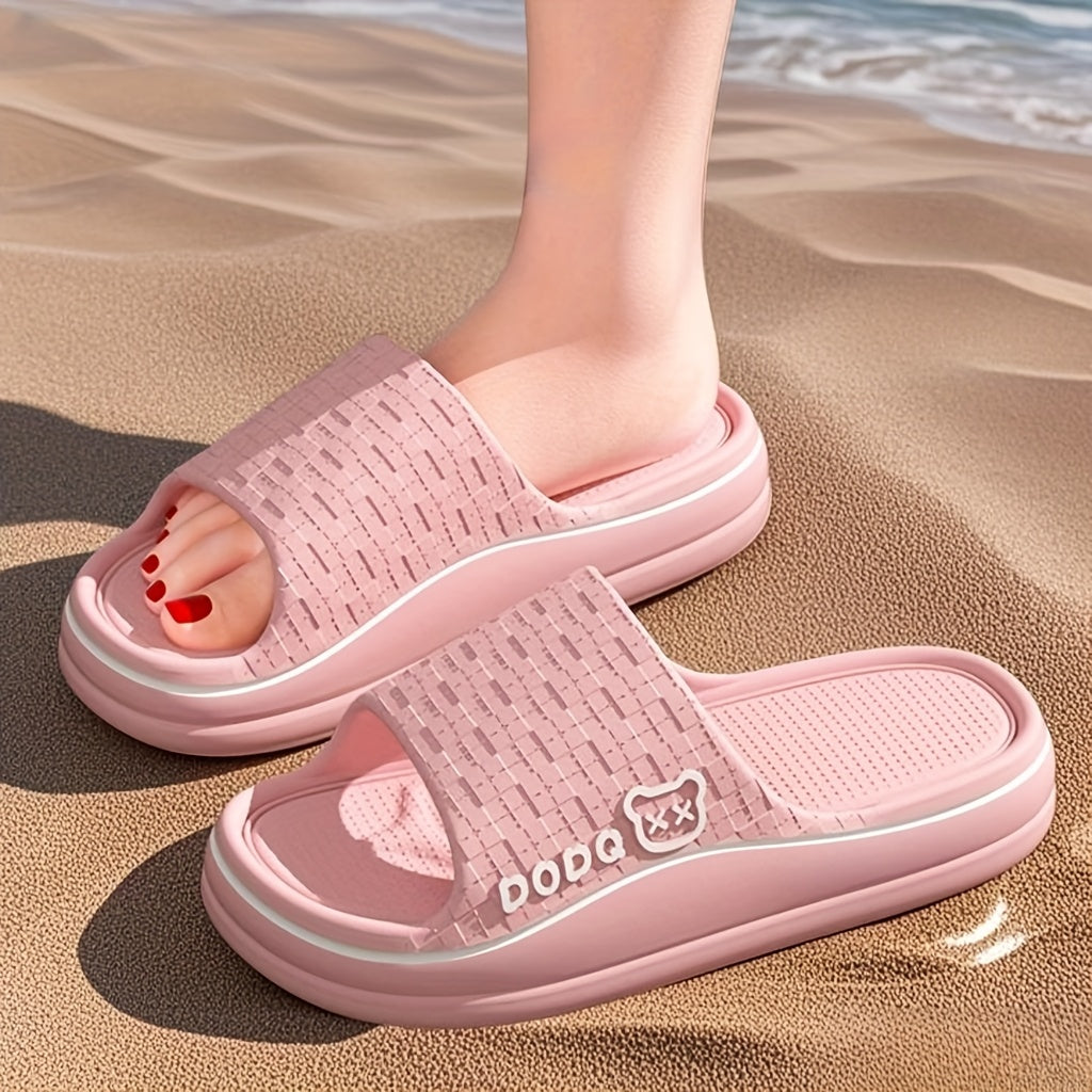 Ayollar uchun EVA slayd sandalki, sirpanmaydigan, nafas oladigan, ichki va tashqi foydalanish uchun tekis poyabzal