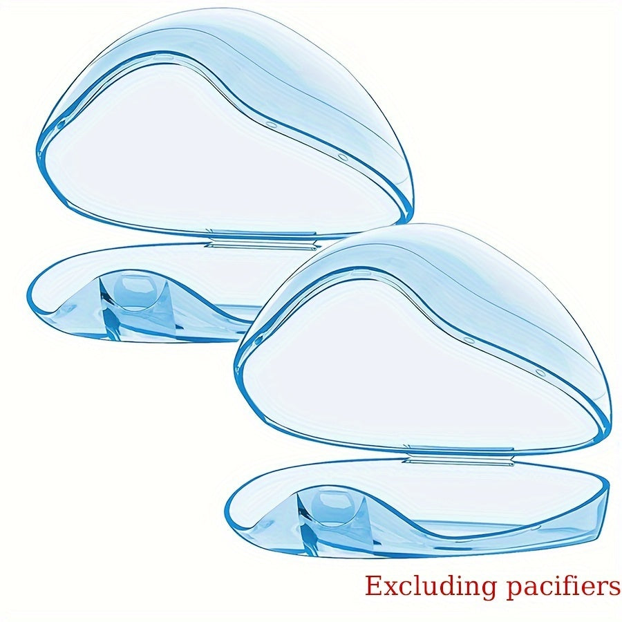Set of Two Translucent Plastic Storage Cases with Flip Lids in Pink and Blue for Soothing Items
