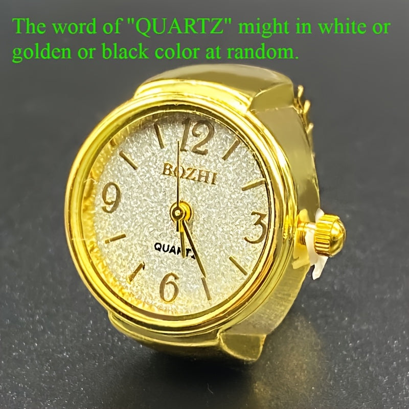 Green Mini Watch Ring for Men Women Fashion Alloy Shell Finger Watch