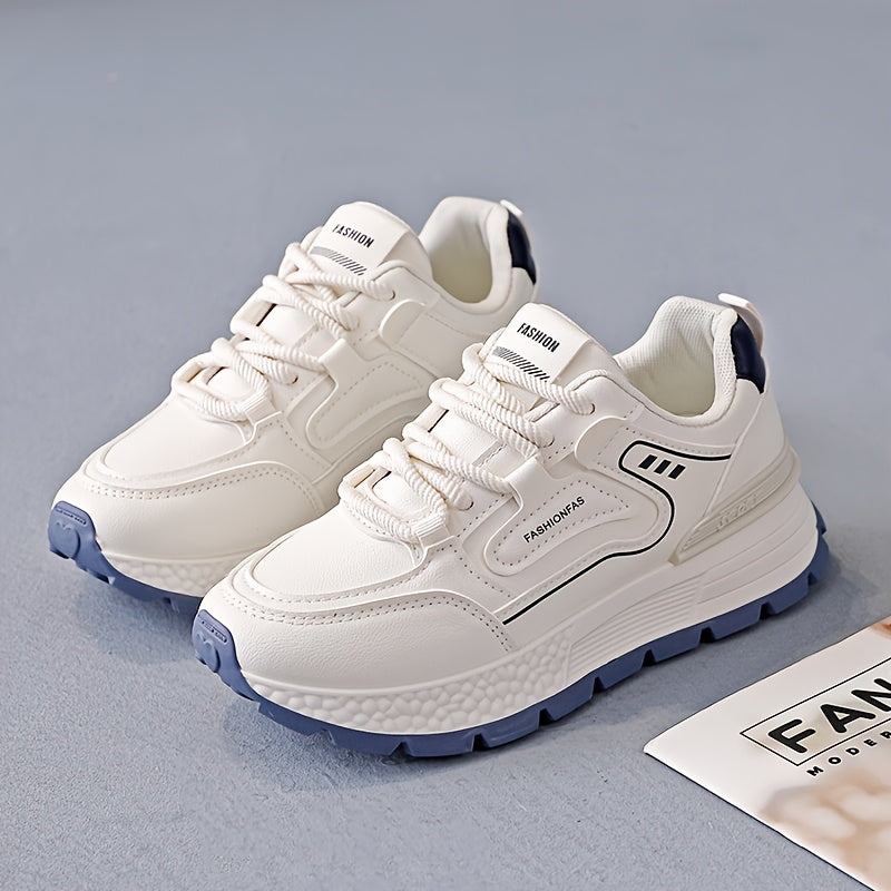 Women's Casual Sports Shoes Thick Sole Lace-up Outdoor Athletic Footwear