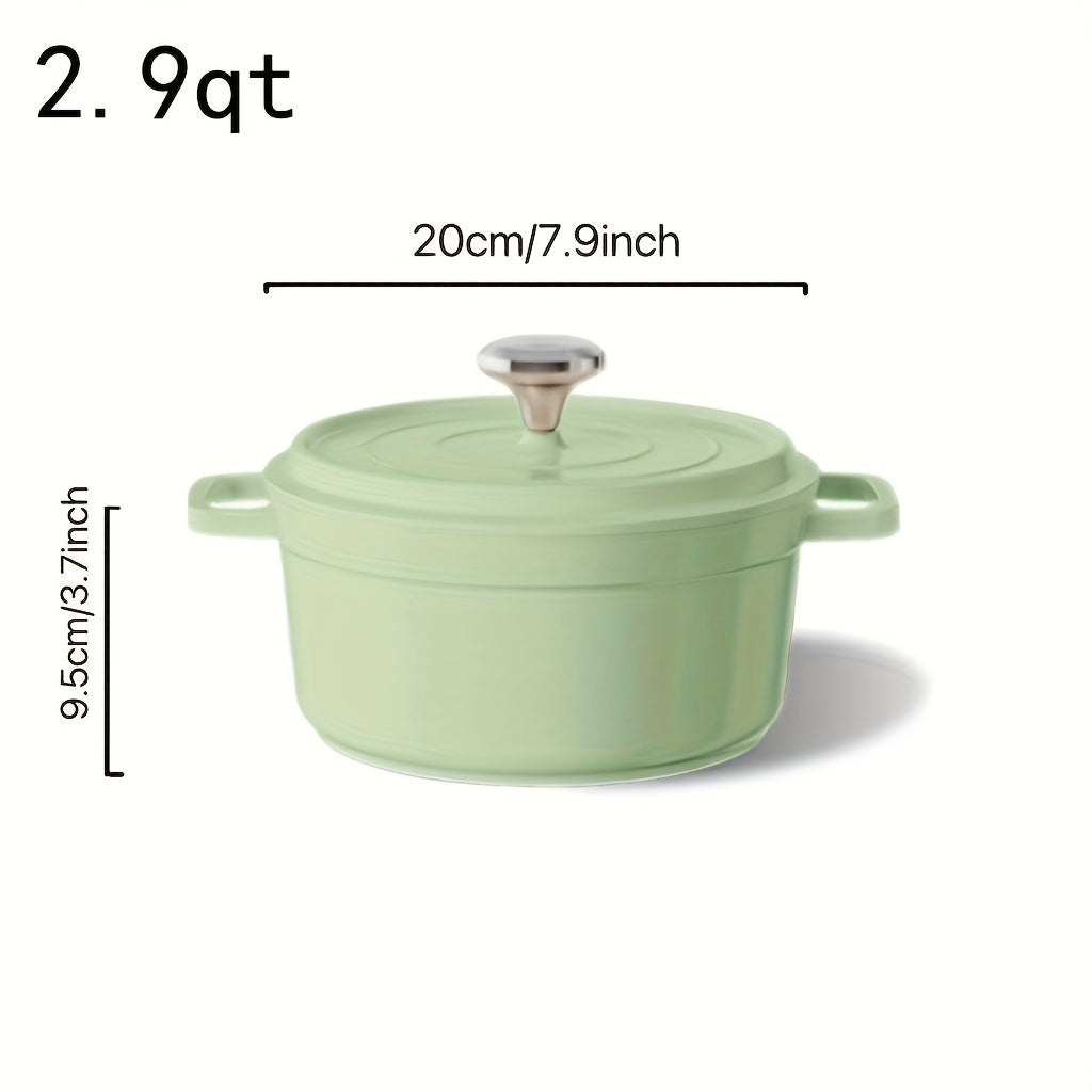 Enamel Dutch Oven 5 Qt Non-Stick Aluminum Casserole Stew Pot Kitchen Cookware