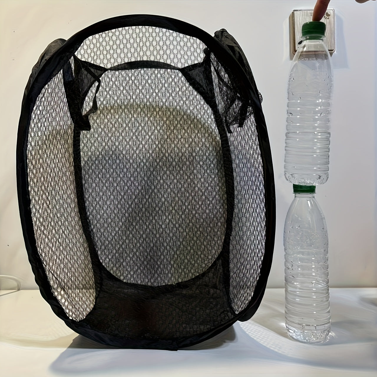 Foldable Mesh Laundry Hamper with Handle High Capacity Polyester Basket for Bathroom Bedroom Dorm