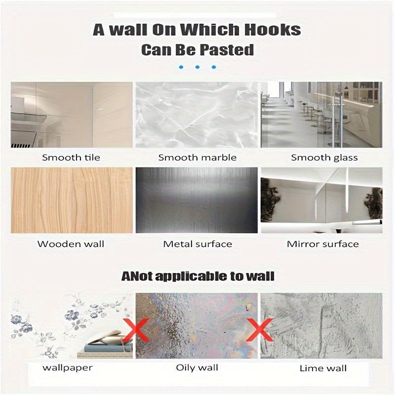 10 штук водонепроницаемых самоклеящихся крючков для стен для ключей, пальто, полотенец, кухни, ванной