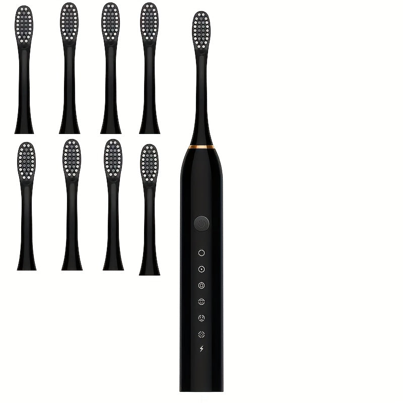 Kattalar uchun ultratovushli elektr tish cho'tkasi to'plami 8 ta bosh, qayta tiklanadigan USB, yumshoq cho'tkalar