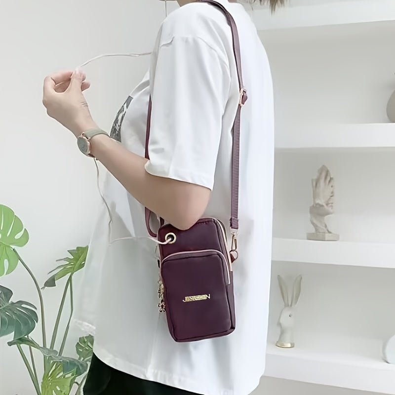 Women's Mini Crossbody Phone Bag for Summer with Fabric Pouch and Wrist Carry