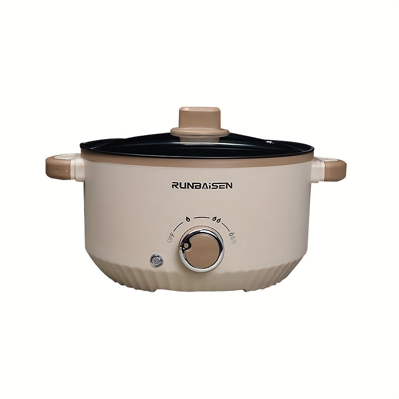 Double-layer electric cooker with steaming and boiling functions for home, office, outdoor, camping, and gatherings