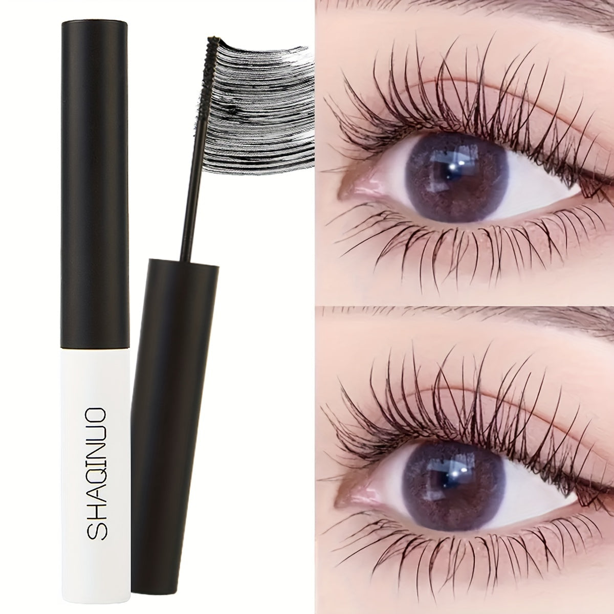 Women's Waterproof Mascara with Fine Brush Lengthening Volumizing Black