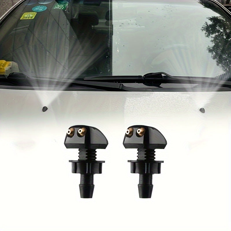 2pcs Car Windshield Washer Nozzles Durable Nylon Fits Most Vehicles