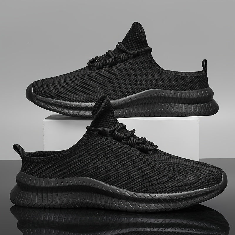 Zapatillas deportivas casuales para hombre, malla transpirable, de caña baja, con cordones, blancas