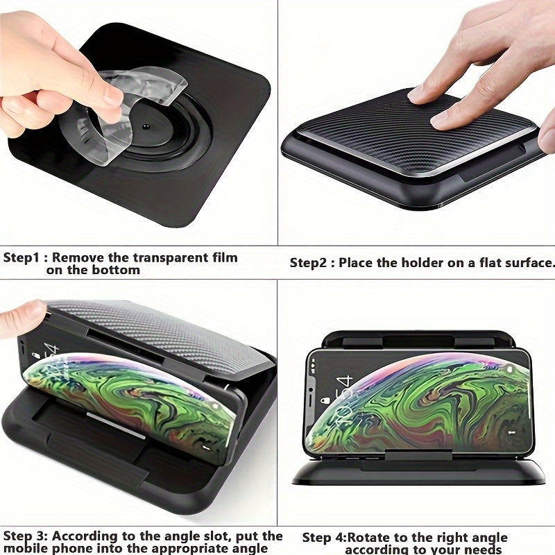 Universal Silicone Car Dashboard Mount with Adjustable Arm and Waterproof Holder