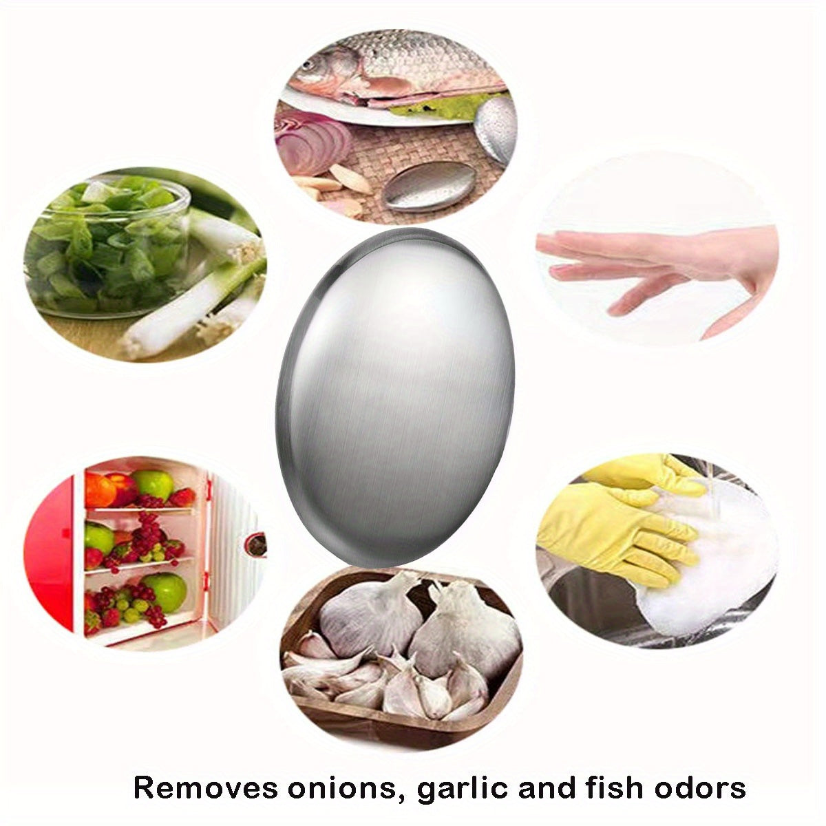 Это мыло из нержавеющей стали предназначено для устранения рыбных запахов и других запахов. Просто промойте руки под проточной водой, чтобы эффективно удалить любые нежелательные ароматы.