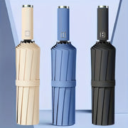 Avtomatik yig'iladigan soyabon, shamolga chidamli, UV himoyali, 10 tishli temir ramka, portativ sayohat uchun shiypon