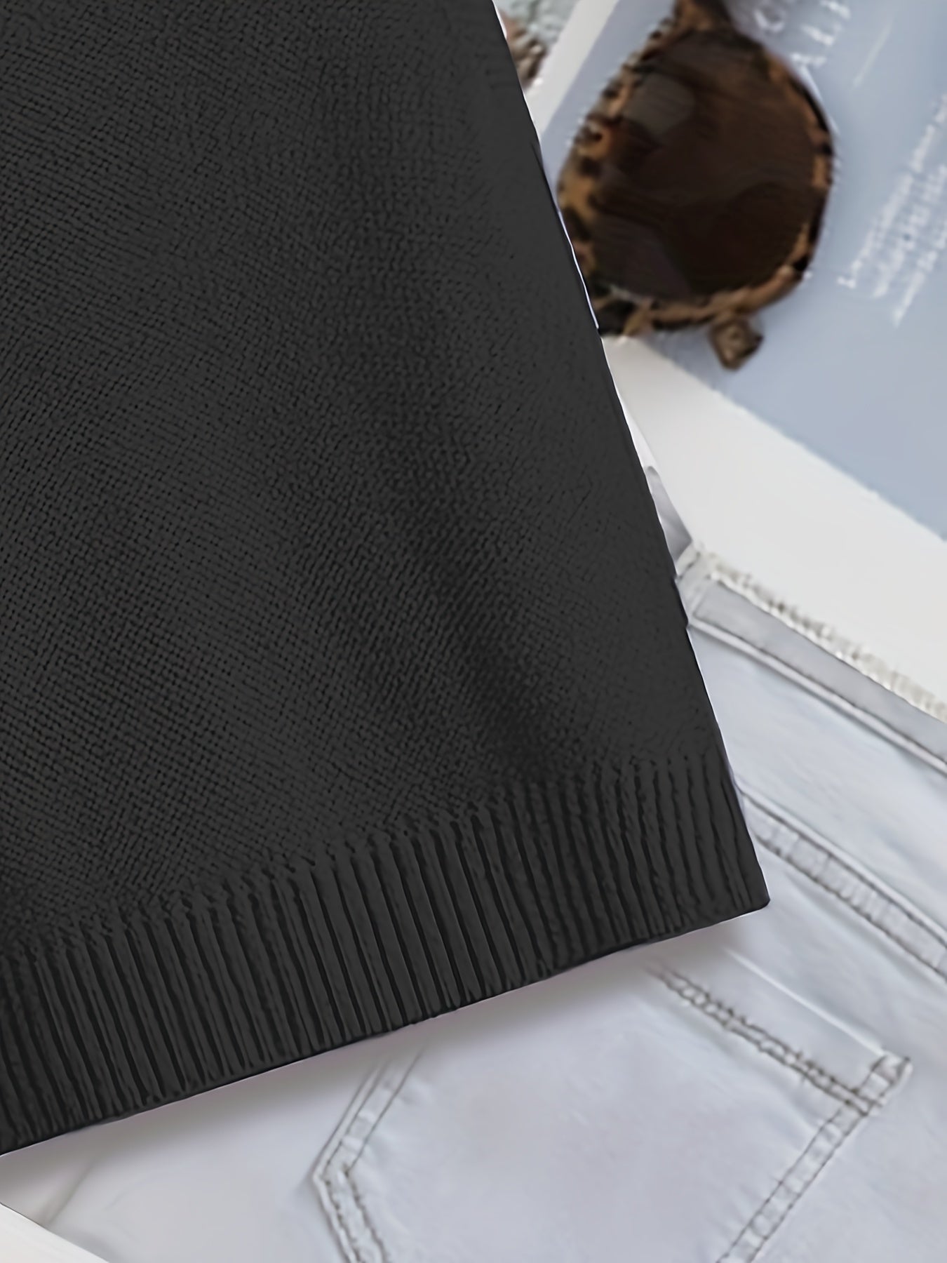 Women's Ribbed V Neck Sleeveless Sweater Vest Solid Knit Spring Fall