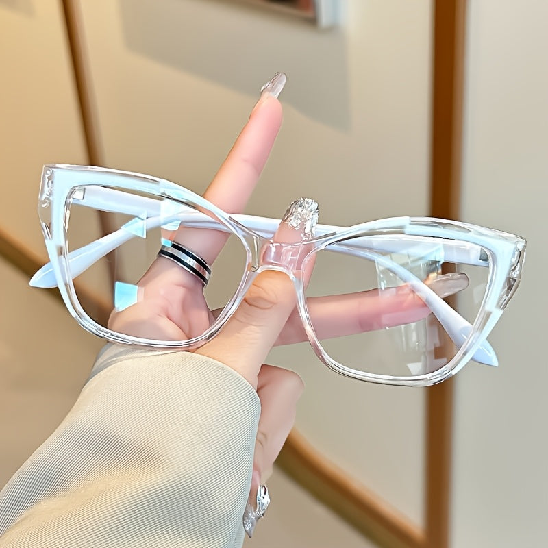 Women's Cat Eye Reading Glasses Vintage Clear Lenses Full Rim PC Frame Metal Hinges +1.0 to +4.0