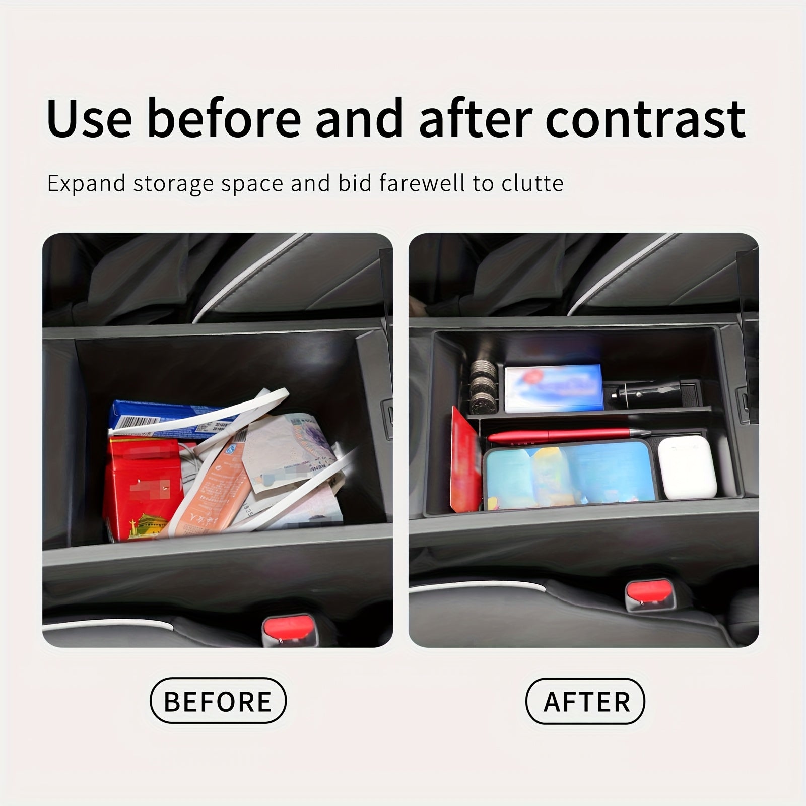 Car Interior Organizer Storage Box Center Console Tray for SUV SUV 2024 2025