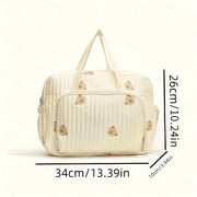 Korean Zipper Embroidery Storage Backpack for Mothers and Infants with Stroller Hanging Bag