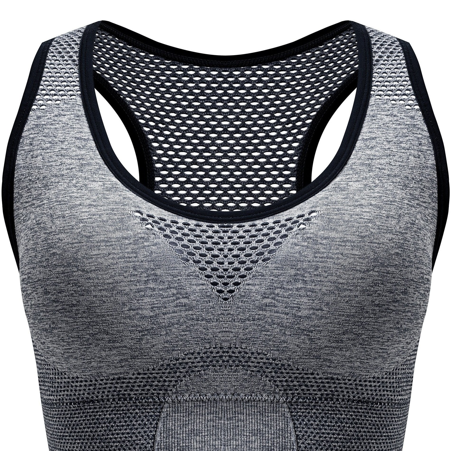 Sujetador deportivo transpirable sin costuras para mujer talla plus, soporte bajo, top de yoga