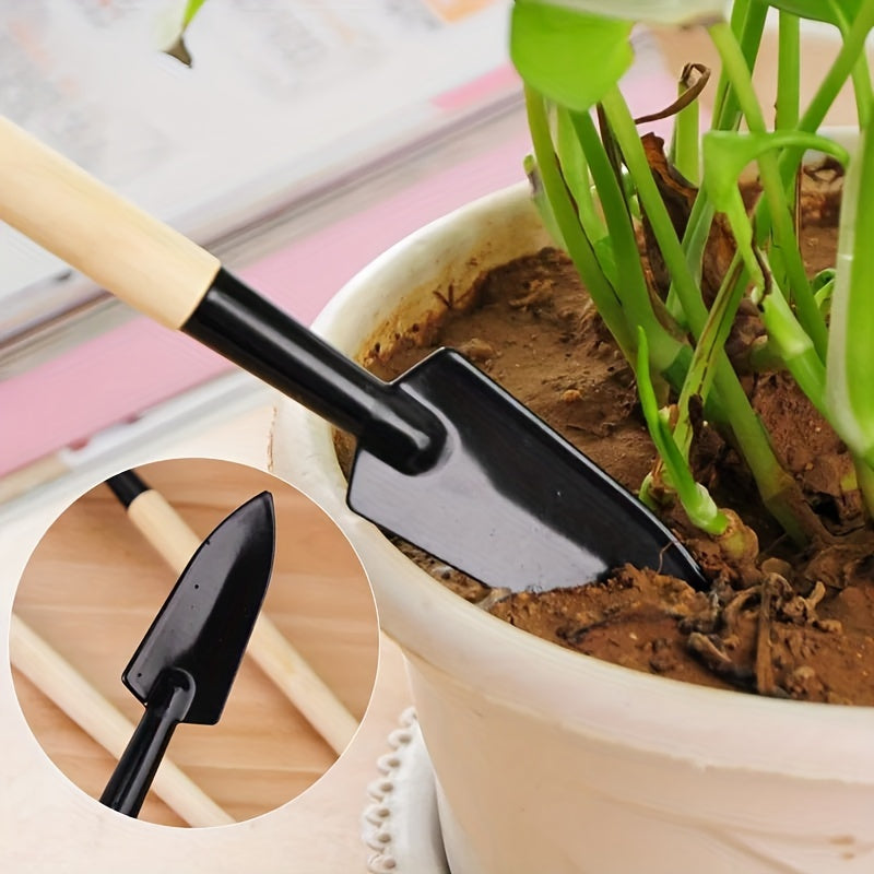 Mini Gardening Tools Set with Shovel, Harrow, and Soil Spade