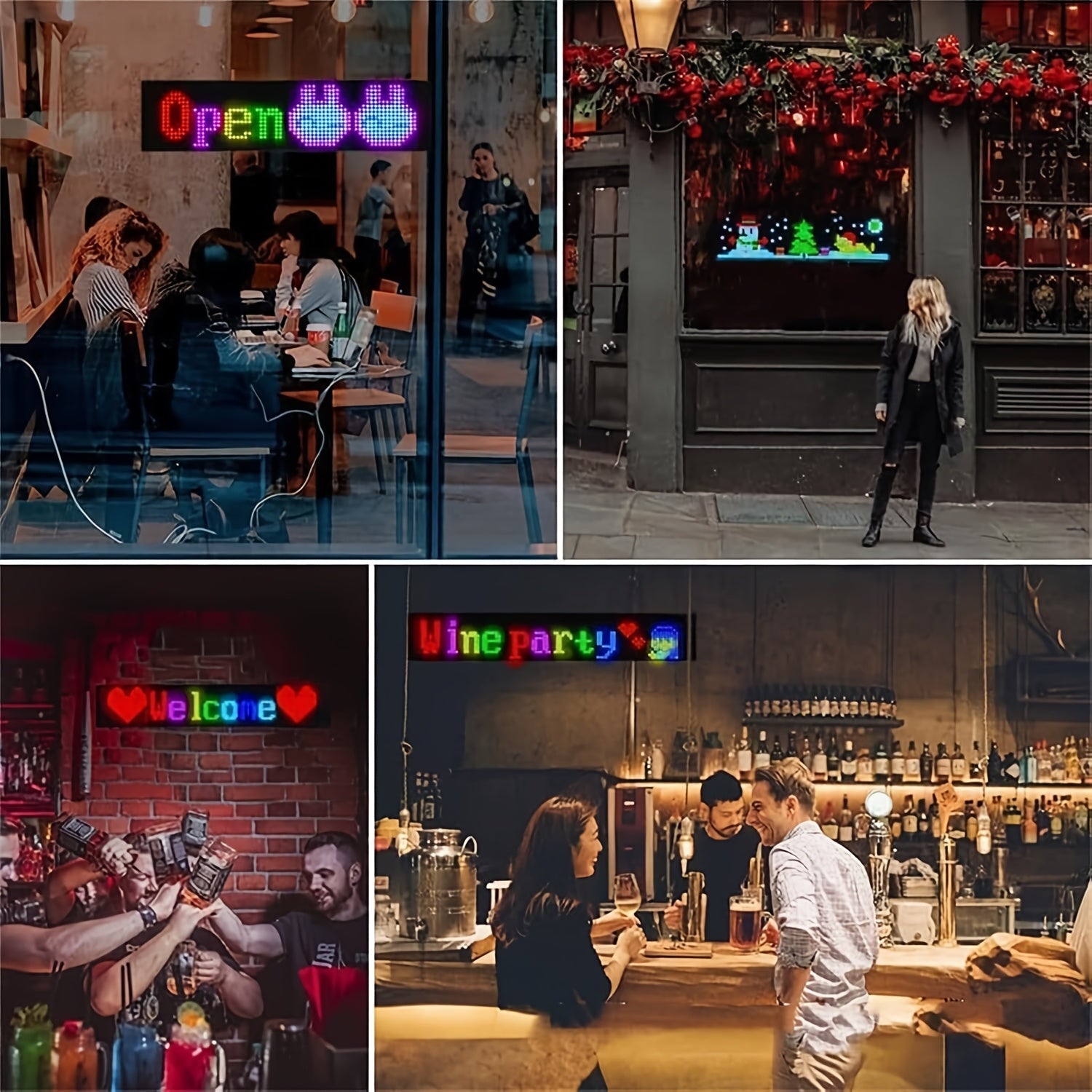 Wireless LED Matrix Sign with USB Power App Control Durable Programmable Sign