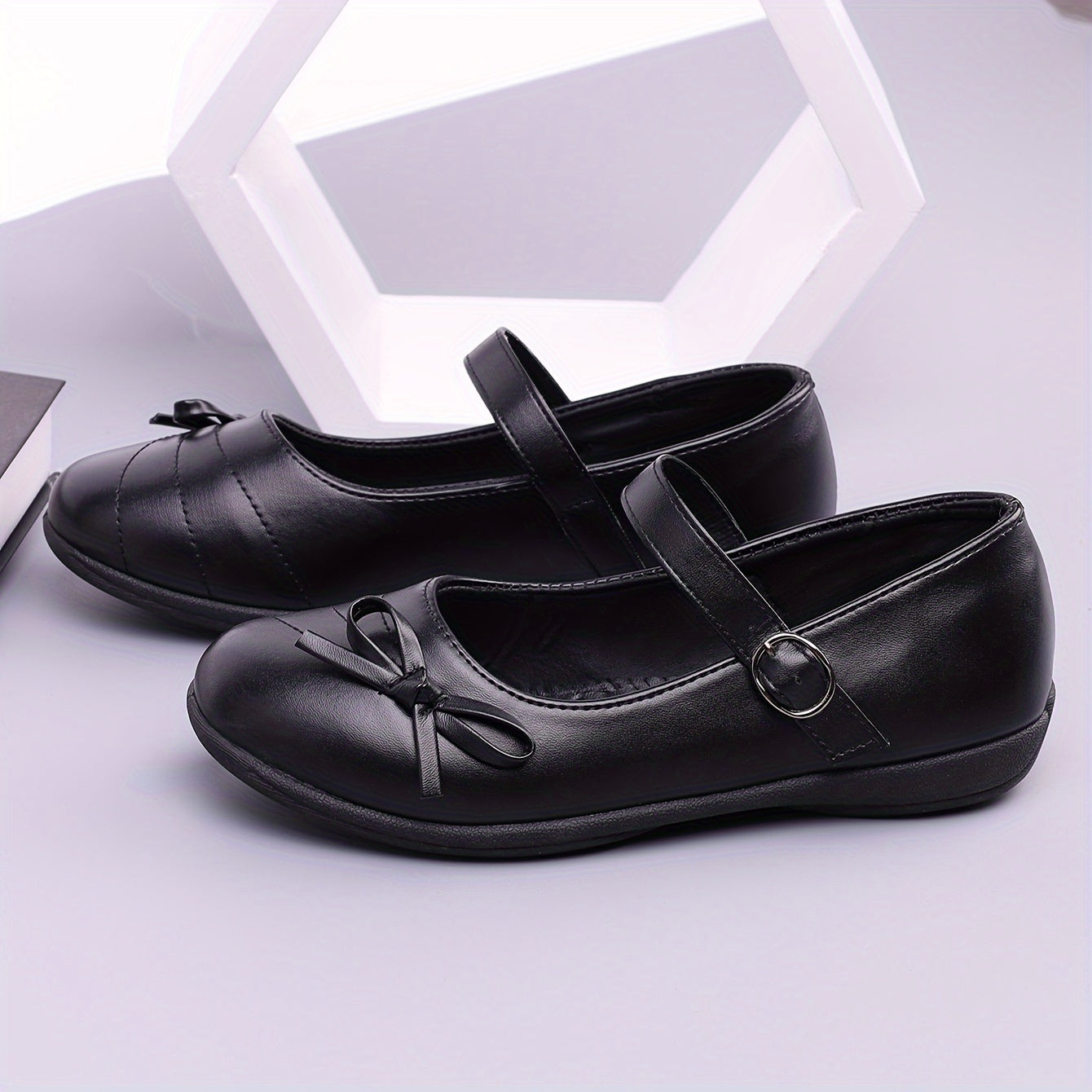 Women Flat Shoes Casual Mary Jane Doudou Shoes with Bow