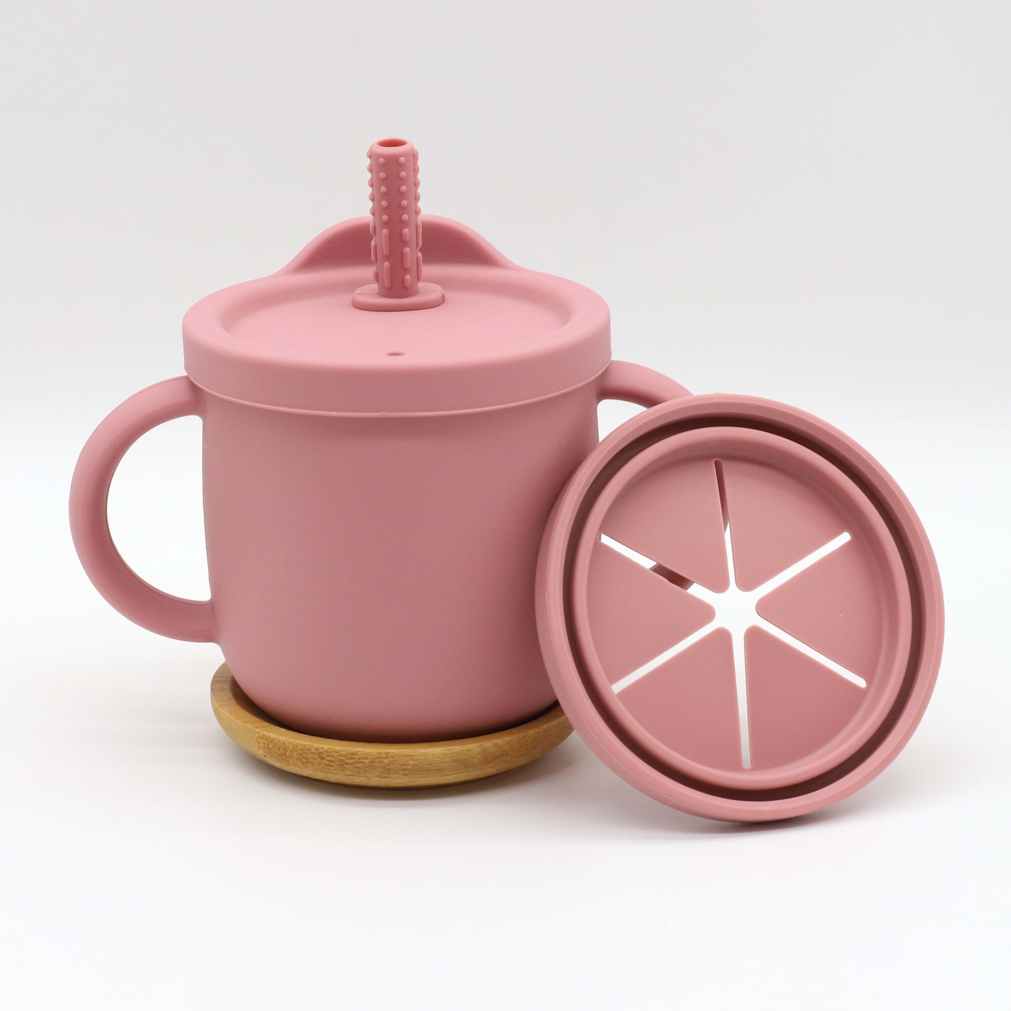 Kichkina o‘rganish kubogi 2-in-1 ichimlik va yegulik uchun quvurcha bolalar uchun