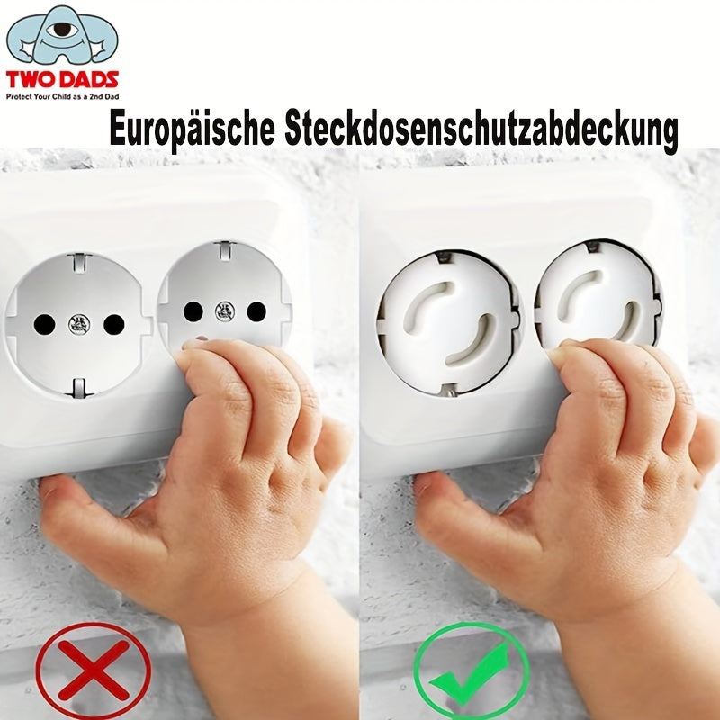 Set of 20 White ABS Plastic Safety Socket Covers for Child Protection