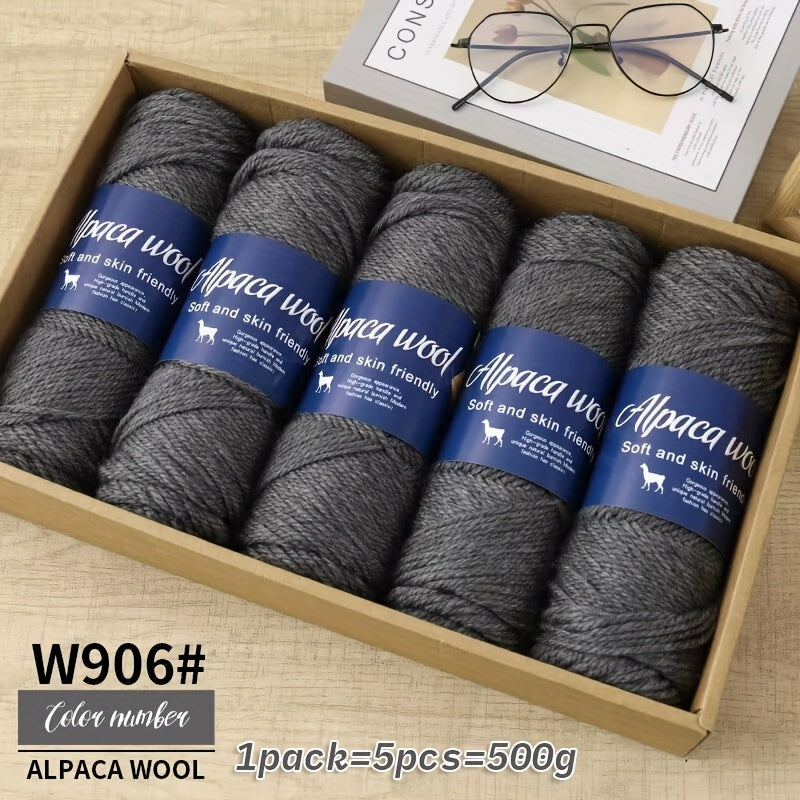 Multicolor Alpaca Wool Yarn Bundle 95 Percent Alpaca 5 Percent Polyester 100g Balls for Knitting Crocheting Winter Crafts