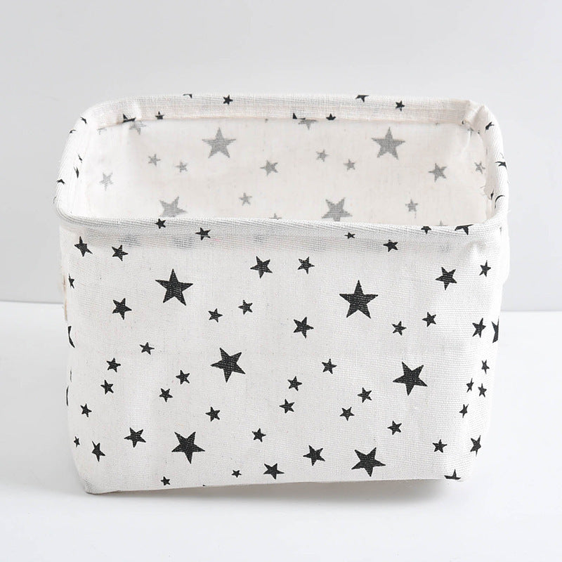 Chop etilgan paxta va zig'irdan tayyorlangan, tutqichi bor suv o'tkazmaydigan ish stoli saqlash qutisi, turli xil narsalarni tartibga solish uchun mos.