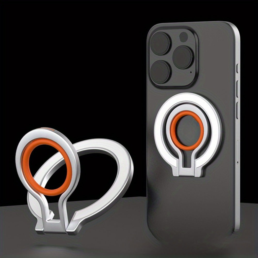 Магнитный держатель-кольцо для телефона с силиконовой подставкой, складной аксессуар для мобильного телефона из цинкового сплава