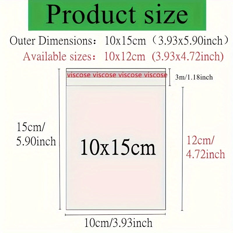 O'z-o'zidan yopishqoq shaffof sellofan sumka muhrlangan zargarlik yoki shirinlik sovg'asi uchun.