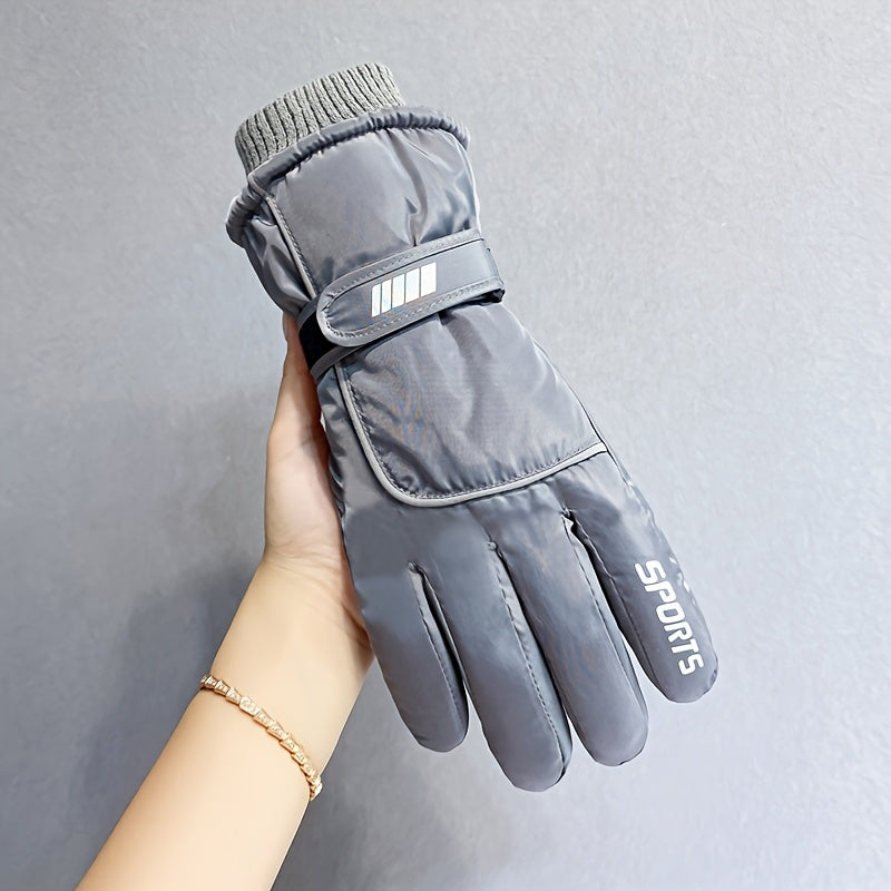 Winter Ski Gloves Touchscreen Compatible Waterproof Windproof Fleece Lined Anti-Slip Grip