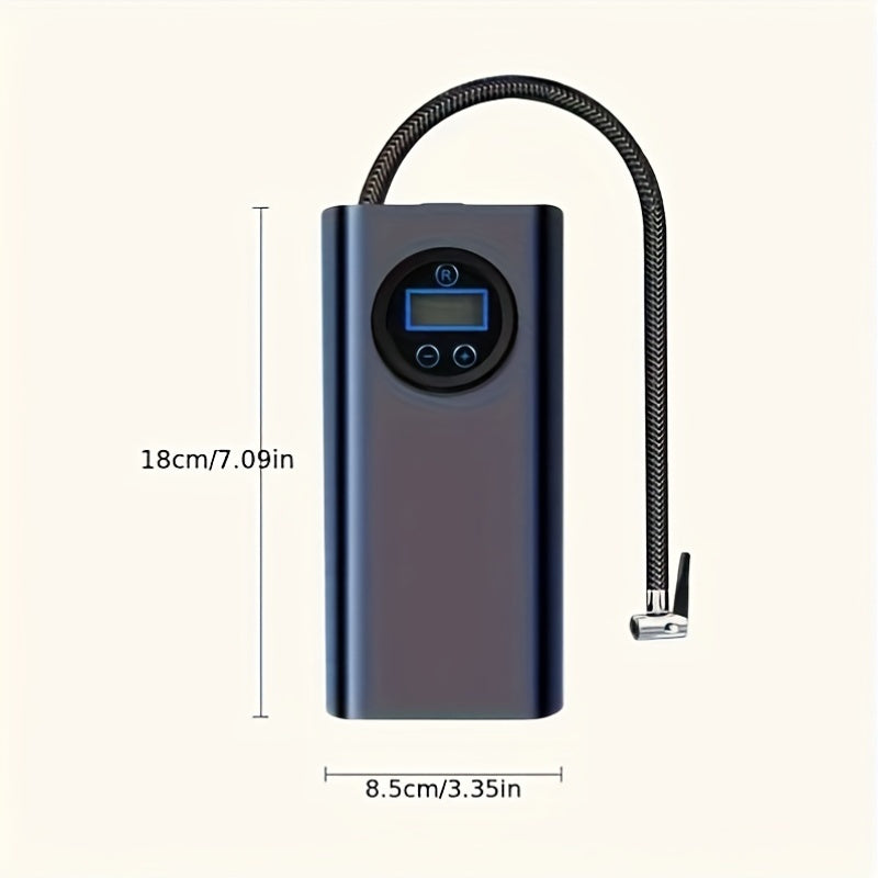 Portable Wireless Tire Inflator with LED Display, Rapid Air Compressor, Rechargeable Battery