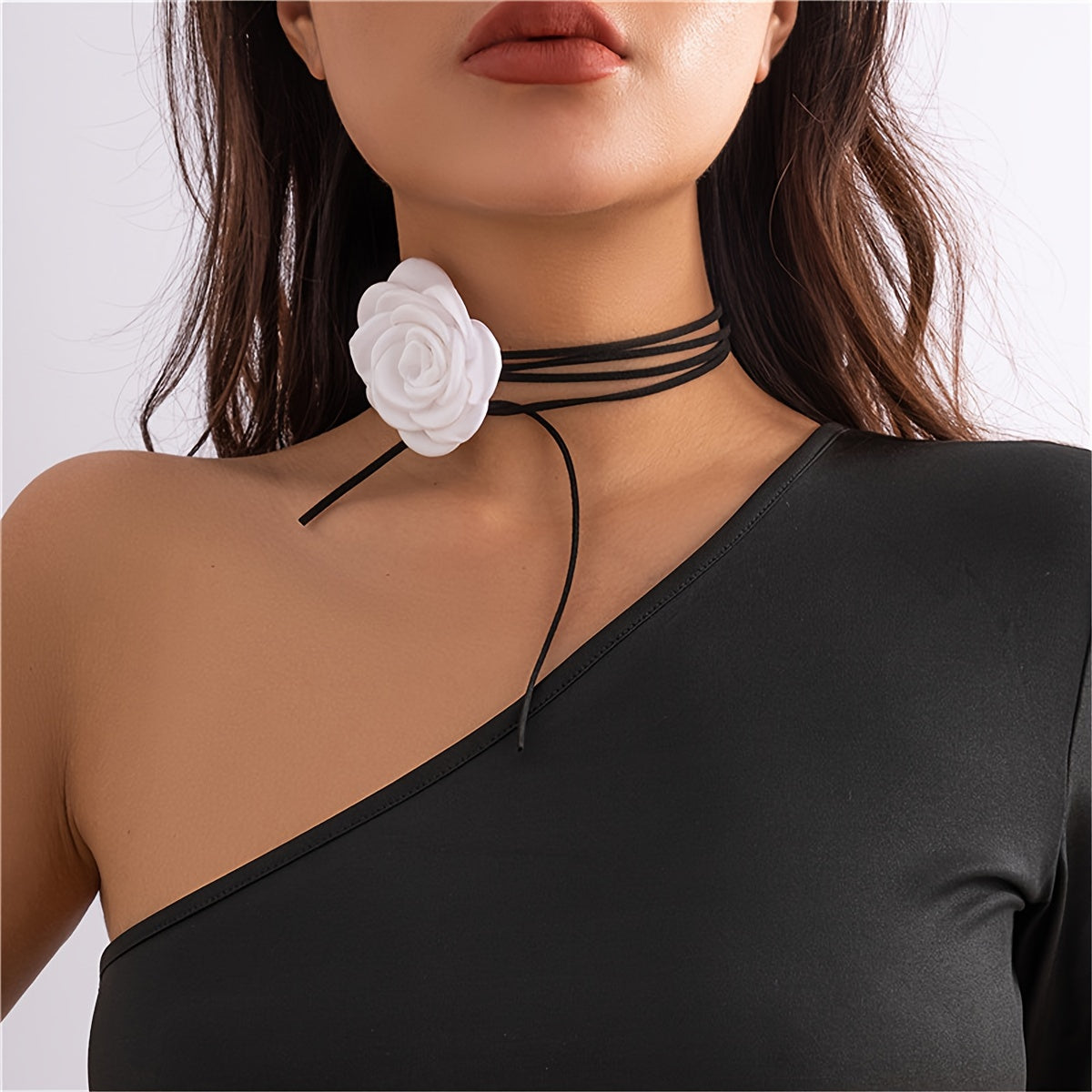 Set of 3 Fabric Rose Flower Necklaces for Women Multiway Jewelry for Parties and Daily Wear