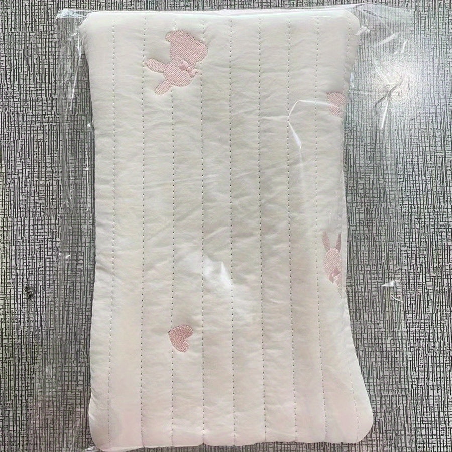 Embroidered Bear and Rabbit Wet Wipe Dispenser Travel Tissue Holder Zipper Organizer