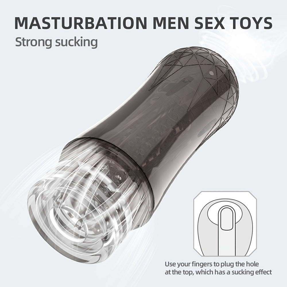 Erkaklar uchun jinsiy o'yinchoq kubi, shaffof silikon, 3D haqiqiy vaginal chidamlilik