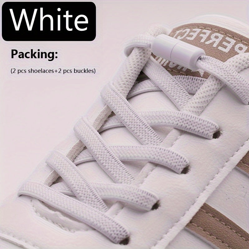 Uniseks elastik No-Tie oyoq kiyimlari rang-barang Lazy Shoe Flat Laces for Sneakers